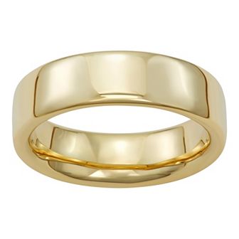 LOVE CLOUD 10k Gold Flat Polished 6 mm Wedding Band