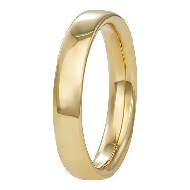 LOVE CLOUD 10k Gold Flat Polished 4 mm Wedding Band