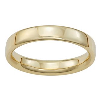 LOVE CLOUD 10k Gold Flat Polished 4 mm Wedding Band