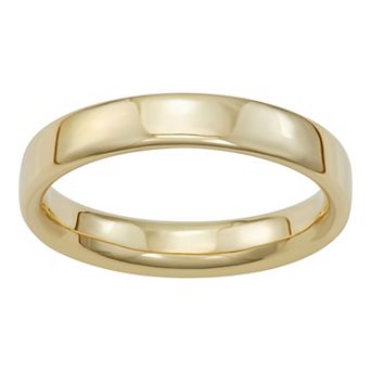 Men's LOVE CLOUD 10k Gold Flat Polished 4 mm Wedding Band