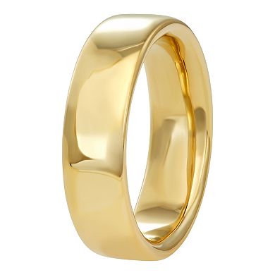 Men's LOVE CLOUD 10k Gold Flat Polished 6 mm Wedding Band