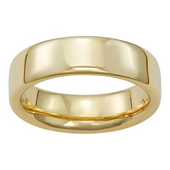 Men's LOVE CLOUD 10k Gold Flat Polished 6 mm Wedding Band