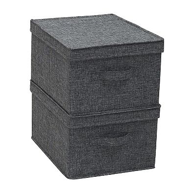 Household Essentials 2-piece Large Fabric Storage Bins with Lids