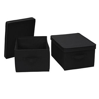Household Essentials 2 pc Large Fabric Storage Bins with Lids