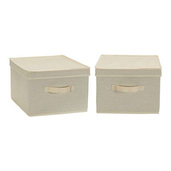 Household Essentials 2 pc Large Fabric Storage Bins with Lids