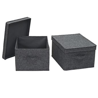 Household Essentials 2 pc Large Fabric Storage Bins with Lids