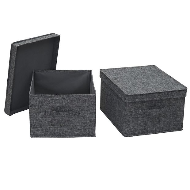 Household Essentials 2 Piece Large Fabric Storage Bins with Lids