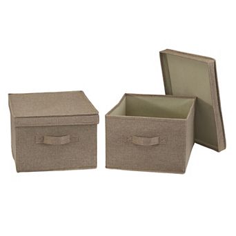 Household Essentials 2 pc Large Fabric Storage Bins with Lids