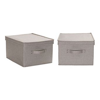 Household Essentials 2 pc Large Fabric Storage Bins with Lids
