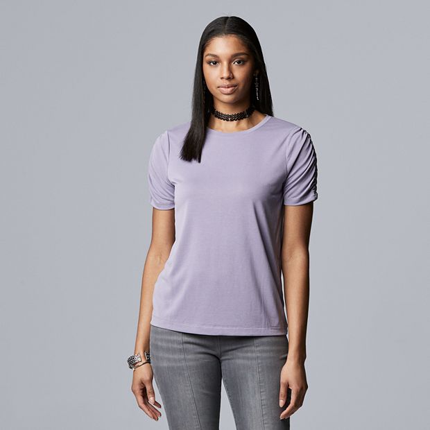 Ruched store sleeve tee