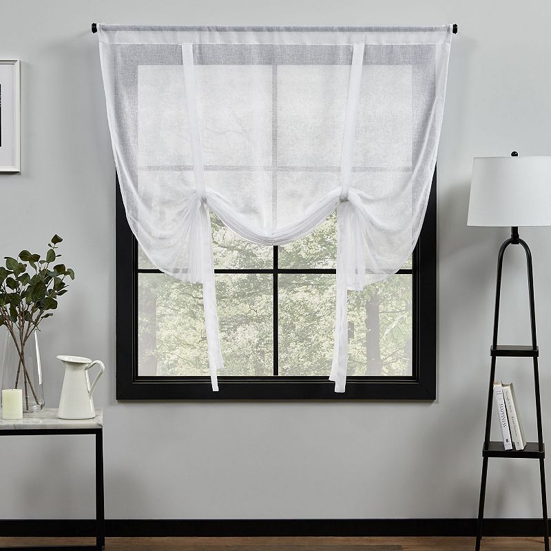 Exclusive Home Curtains Belgian Sheer Rod Pocket Tie Up Shade, 54" x 63"