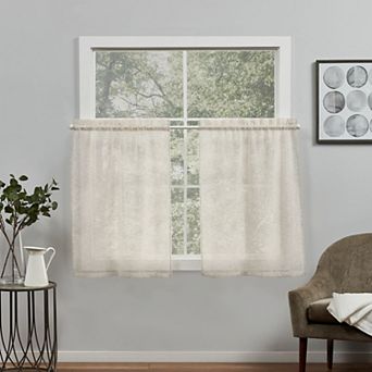Exclusive Home 2-pack Belgian Sheer Rod Pocket Tier Window Curtains