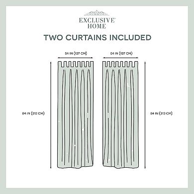 Exclusive Home 2-pack Biscayne Indoor/Outdoor Two Tone Textured Tab Top Window Curtains
