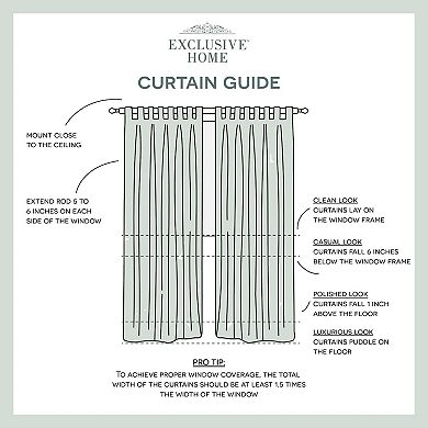 Exclusive Home 2-pack Biscayne Indoor/Outdoor Two Tone Textured Tab Top Window Curtains