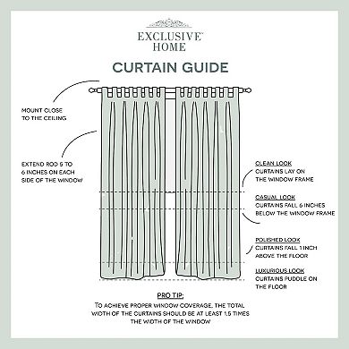 Exclusive Home 2-pack Biscayne Indoor/Outdoor Two Tone Textured Tab Top Window Curtains