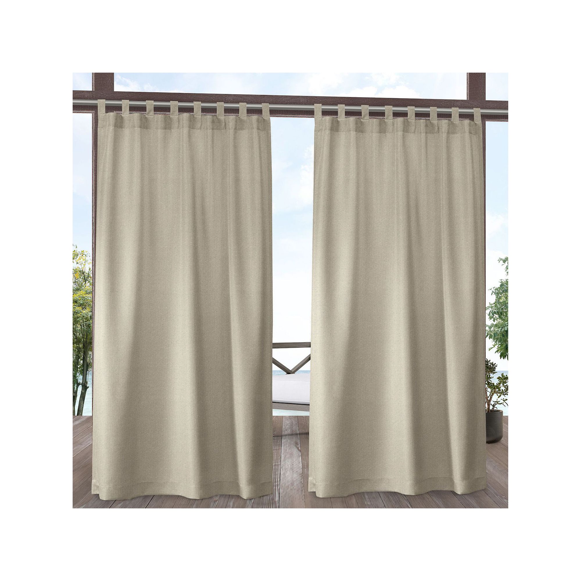 Exclusive Home 2-pack Biscayne Indoor/Outdoor Two Tone Textured Tab Top Win