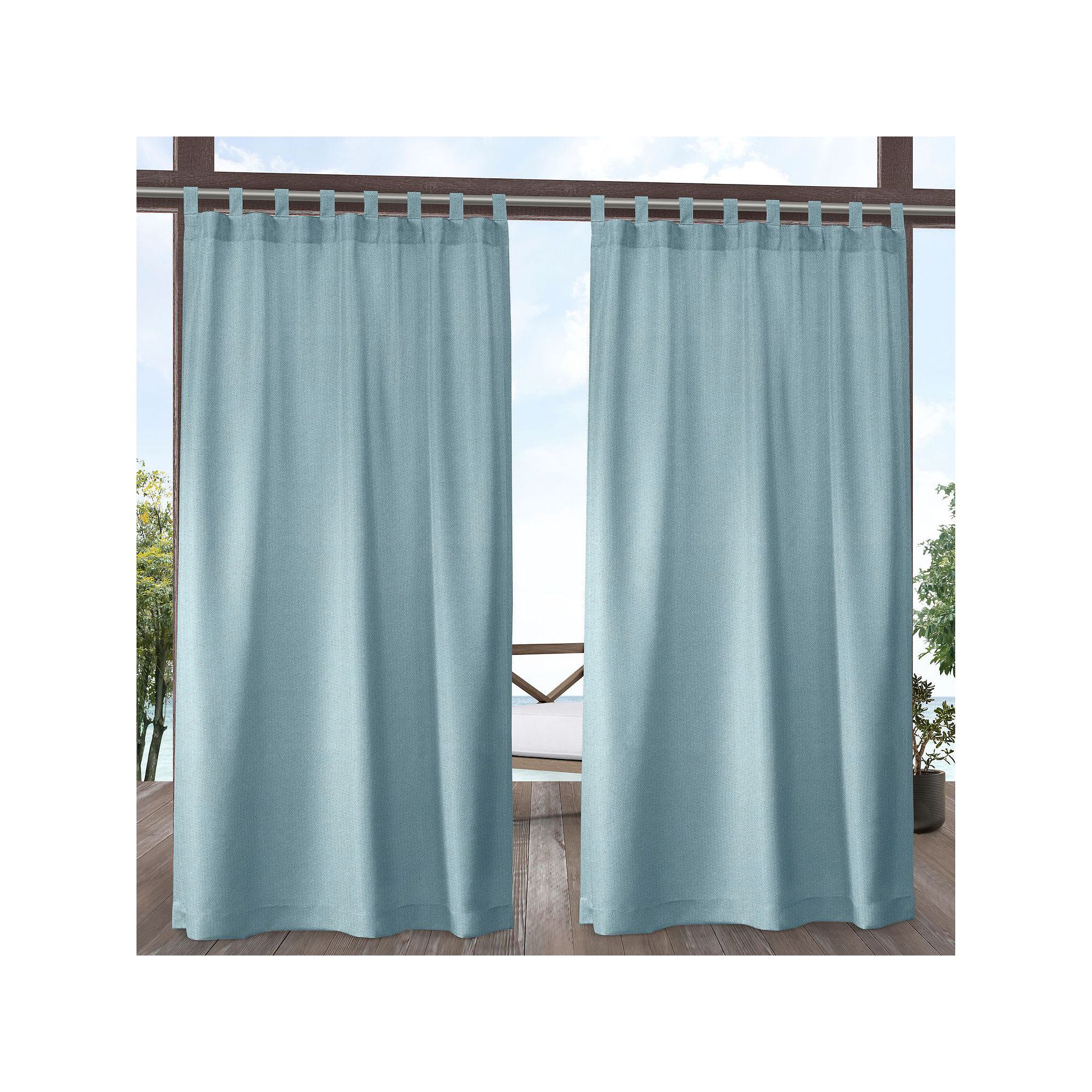 Exclusive Home 2-pack Biscayne Indoor/Outdoor Two Tone Textured Tab Top Win
