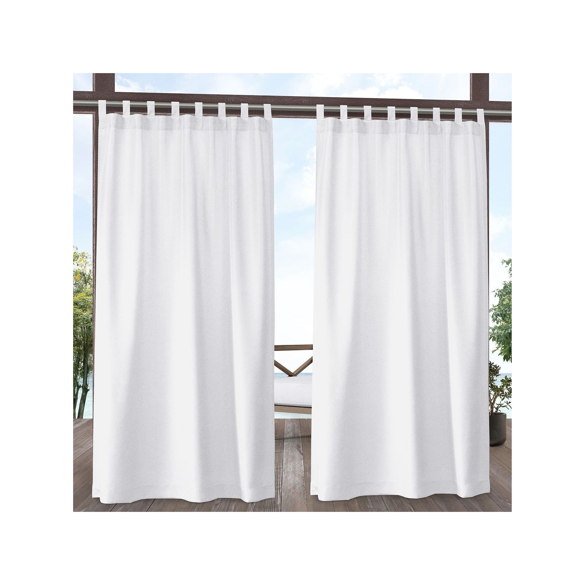 Exclusive Home 2-pack Biscayne Indoor/Outdoor Two Tone Textured Tab Top Win