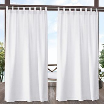 Exclusive Home 2-pack Biscayne Indoor/Outdoor Two Tone Textured Tab Top Window Curtains