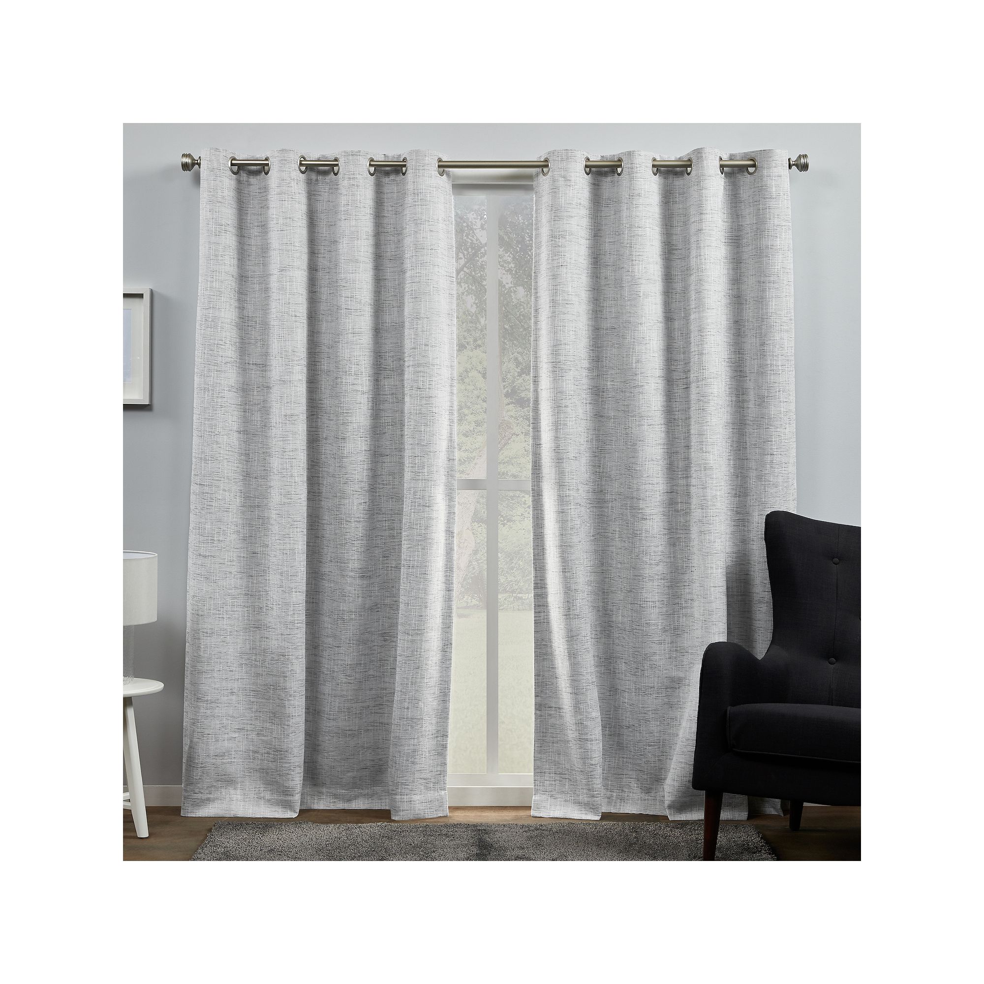 Exclusive Home 2-pack Burke 100% Blackout Grommet Top Window Curtains, Dark