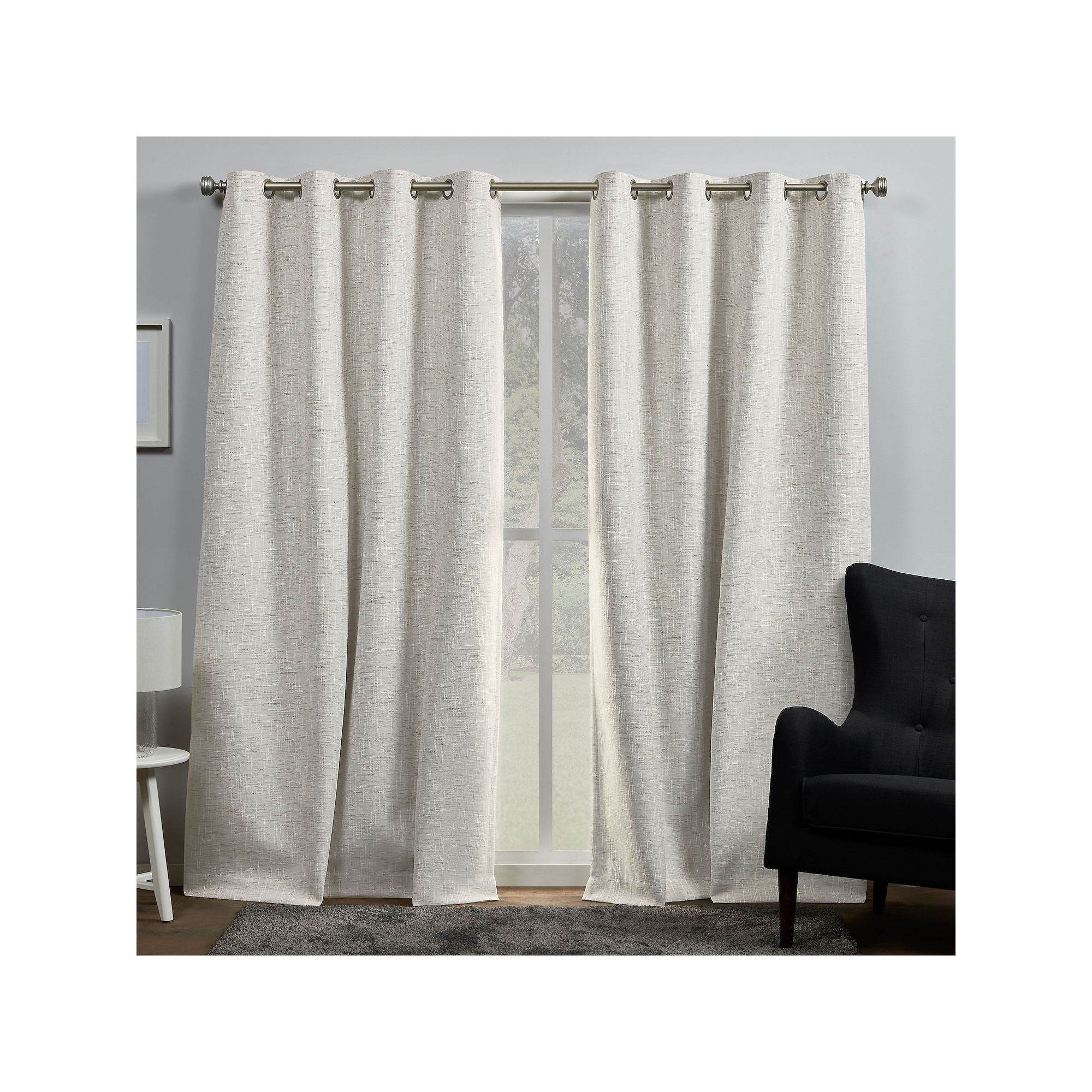 Exclusive Home 2-pack Burke 100% Blackout Grommet Top Window Curtains, Latt