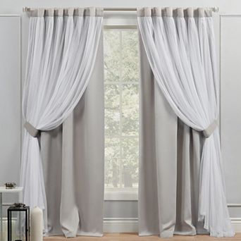 Exclusive Home 2-pack Catarina Layered Solid Blackout Window Curtains