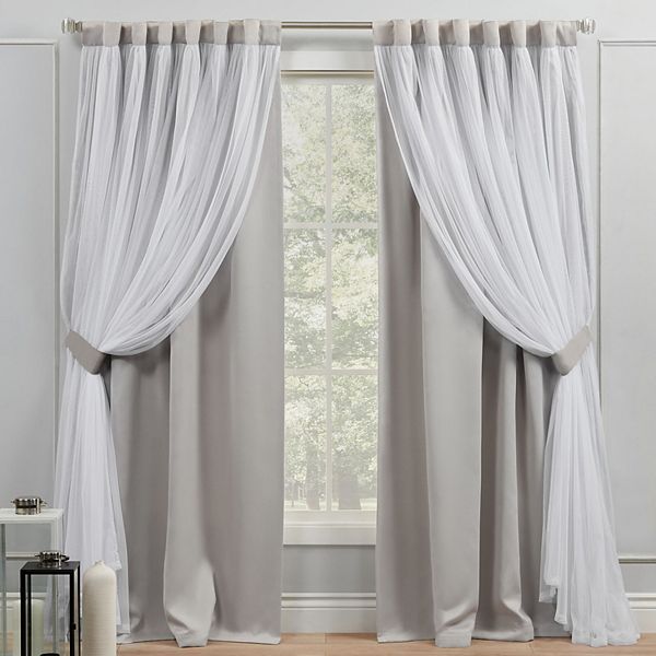 Exclusive Home 2 Pack Catarina Layered, Exclusive Home Curtains Catarina Layered Solid