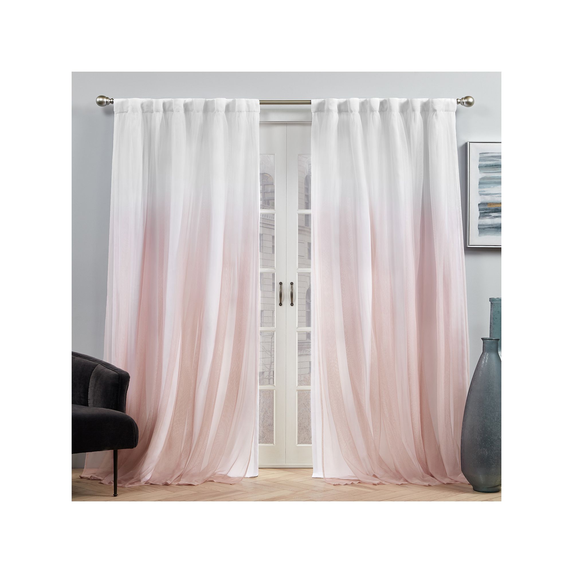 Exclusive Home 2-pack Crescendo Lined Blackout Window Curtains, Blush
