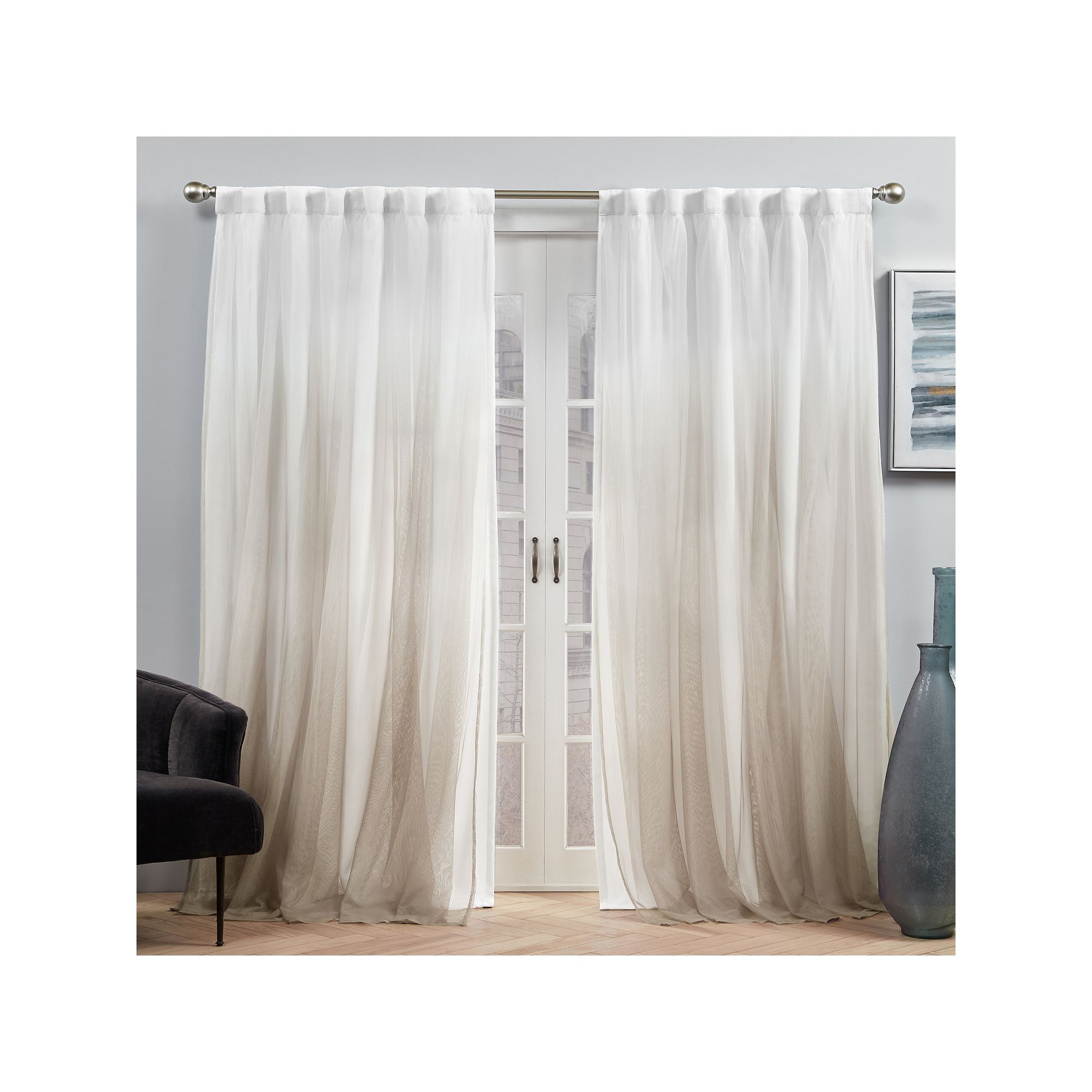 Exclusive Home 2-pack Crescendo Lined Blackout Window Curtains, Beige