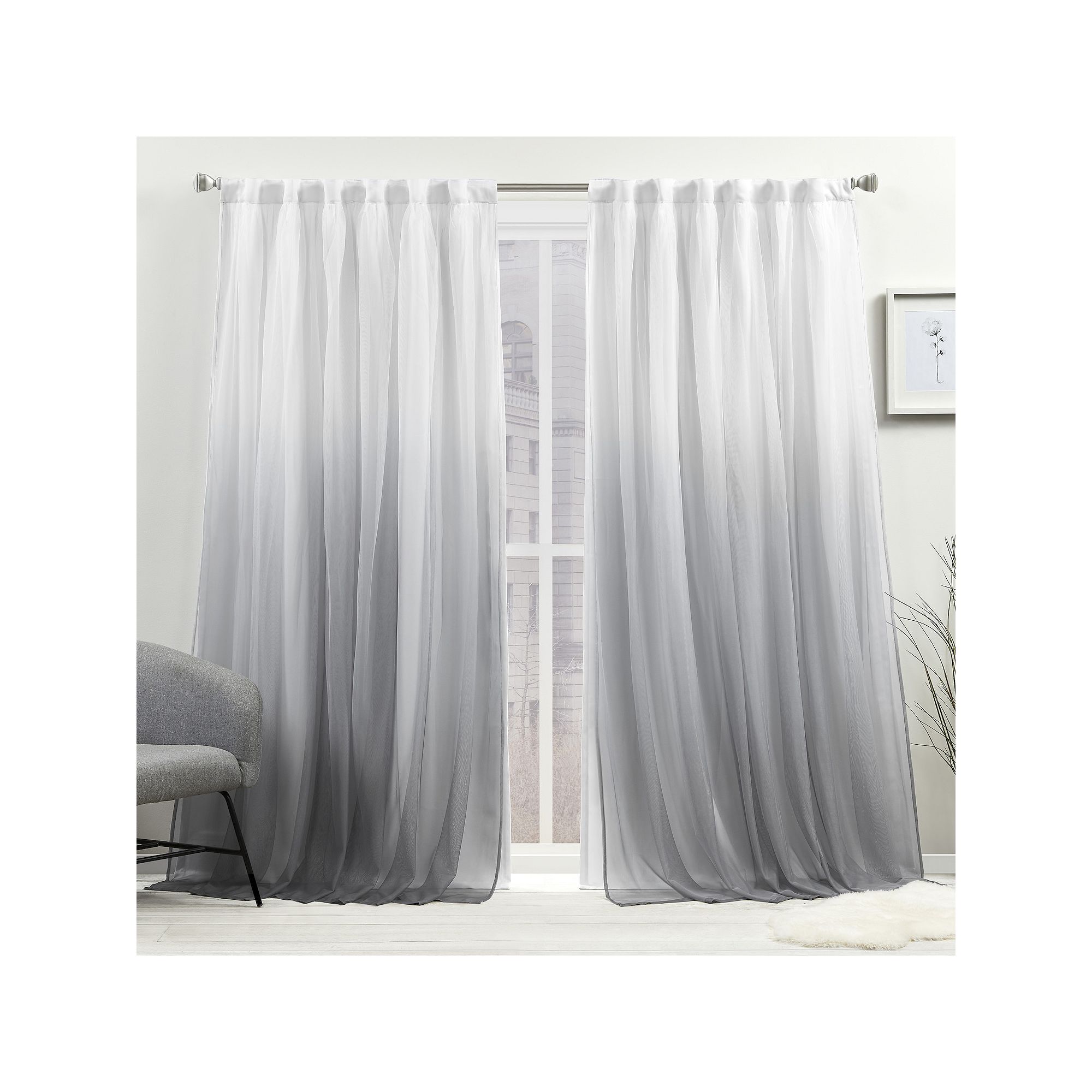 Exclusive Home 2-pack Crescendo Lined Blackout Window Curtains, Gray