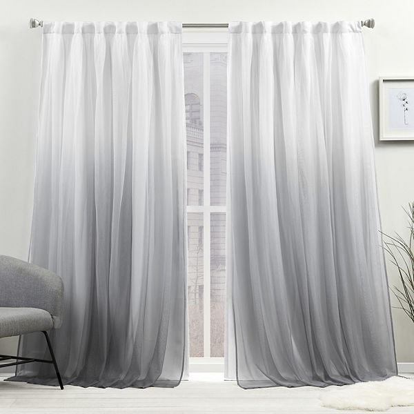 Exclusive Home Crescendo Lined Room Darkening Blackout Hidden Tab Top Curtain Panel Pair, 52"x96", Grey, Set of 2