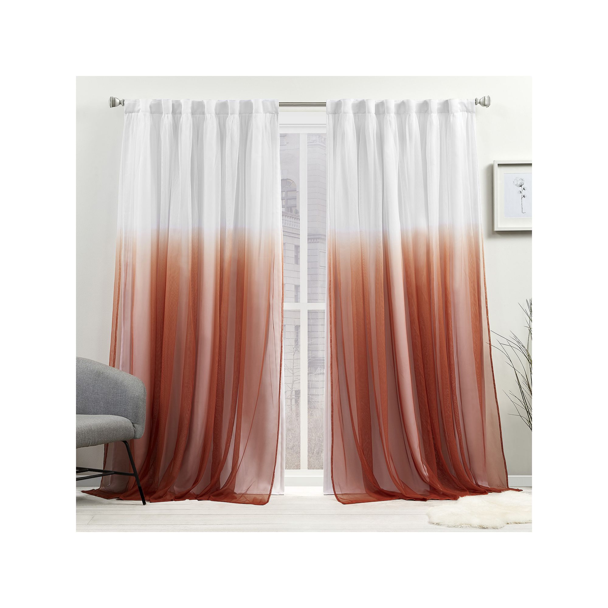 Exclusive Home 2-pack Crescendo Lined Blackout Window Curtains, Mecca Orang