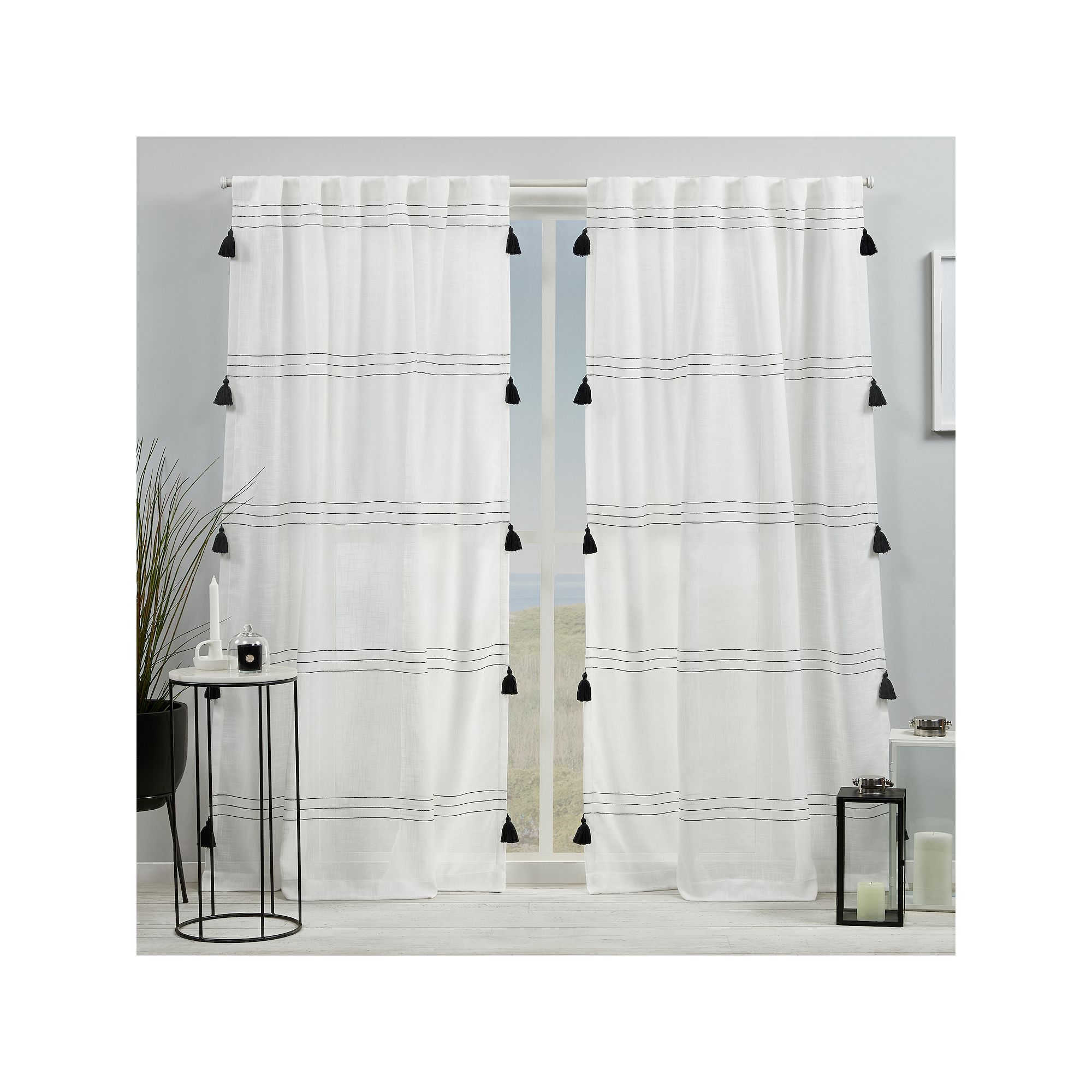 Exclusive Home 2-pack Demi Light Filtering Window Curtains, Black
