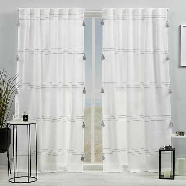 96&#34;x54&#34; Demi Light Filtering Curtain Panel Gray with Tassels - Exclusive Home