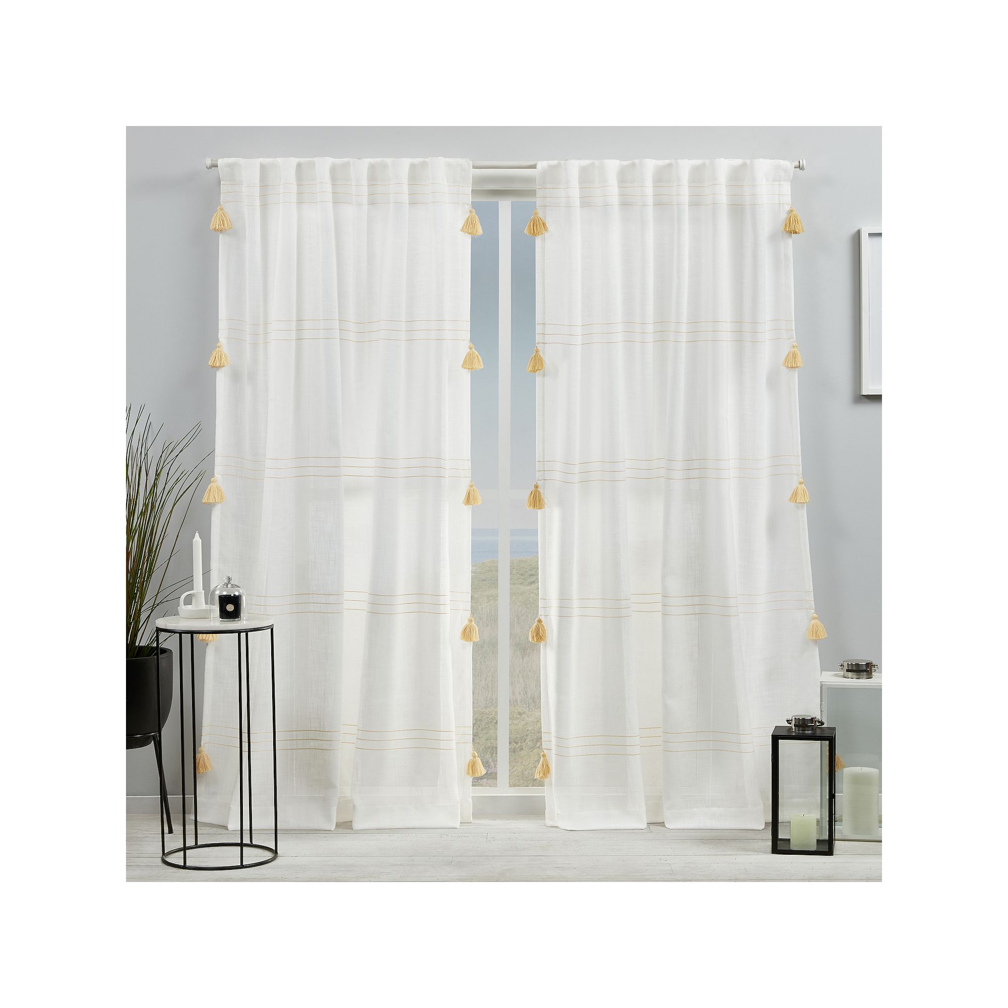 Exclusive Home 2-pack Demi Light Filtering Window Curtains, Yellow