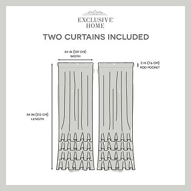 Exclusive Home 2-pack Jacinta Bottom Ruffle Sheer Rod Pocket Window Curtains
