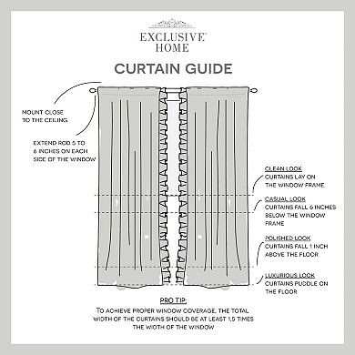 Exclusive Home 2-pack Jacinta Flippable Side Ruffle Sheer Rod Pocket Window Curtains
