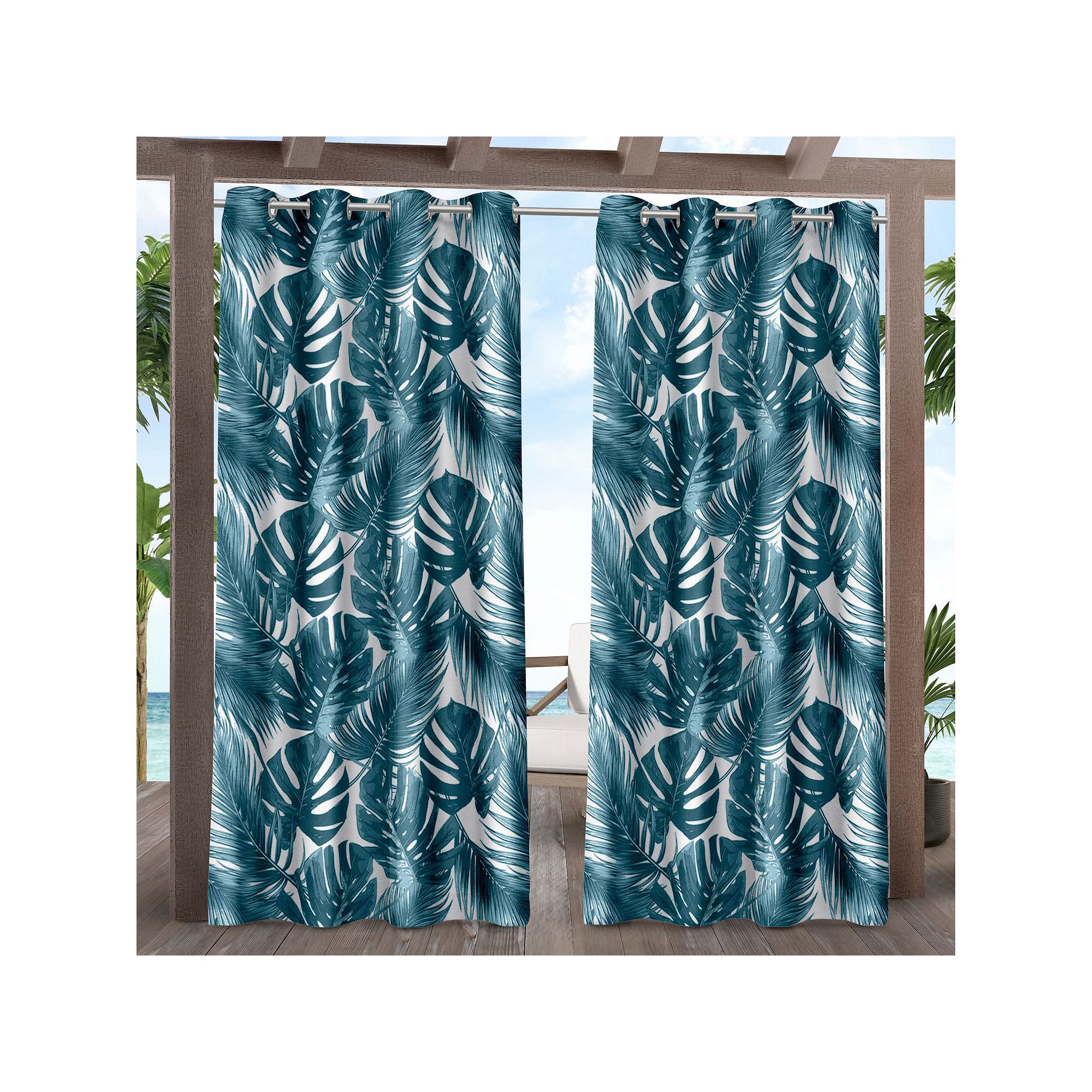Exclusive Home 2-pack Jamaica Palm Indoor/Outdoor Light Filtering Grommet T