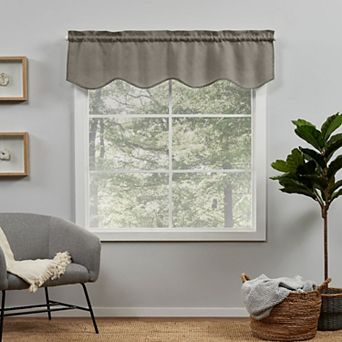 Exclusive Home Loha Light Filtering Rod Pocket Scalloped Valance