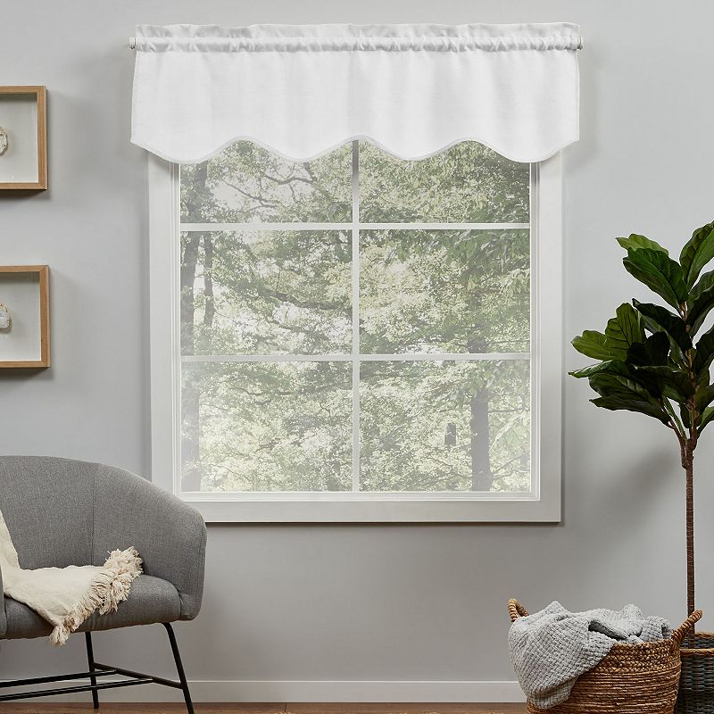 Exclusive Home Curtains Loha Light Filtering Rod Pocket Scalloped Valance, 54" x 16"