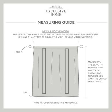 Exclusive Home Loha Light Filtering Rod Pocket Tie Up Shade