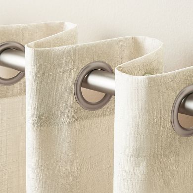 Exclusive Home 2-pack Loha Linen Grommet Top Window Curtains