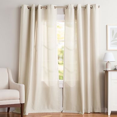 Exclusive Home 2-pack Loha Linen Grommet Top Window Curtains