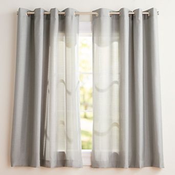 Exclusive Home 2-pack Loha Linen Grommet Top Window Curtains