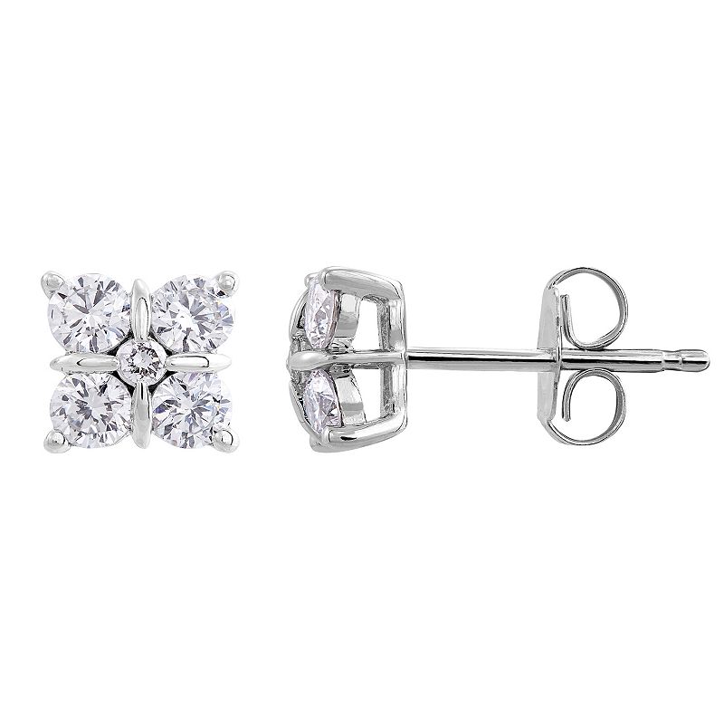 Grown With Love Sterling Silver 1/2 Carat T.W. Lab-Grown Diamond Stud Earri
