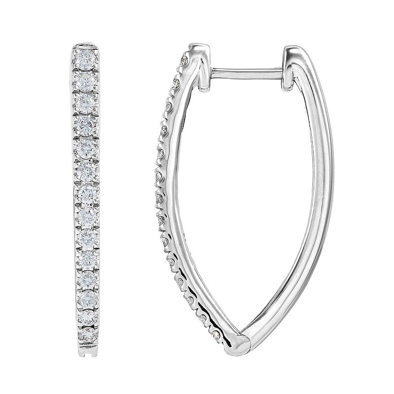 Grown With Love Sterling Silver 1/2 Carat T.W. Lab-Grown Diamond Hoop Earri