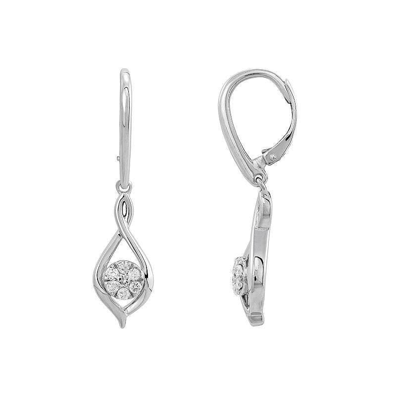 Grown With Love Sterling Silver 1/3 Carat T.W. Lab-Grown Diamond Twist Drop