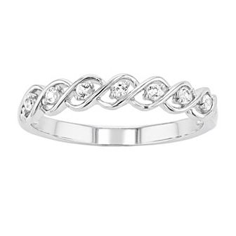 Sterling Silver Lab-Created White Sapphire Twist Band