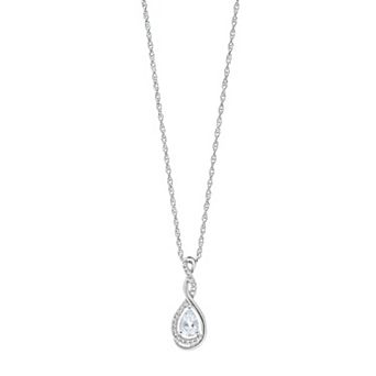 LeRose by Lexi and Rose Sterling Silver Aquamarine & Lab-Created White Sapphire Pendant