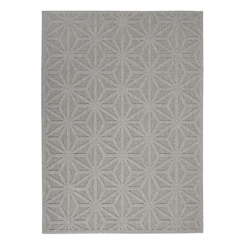 Nourison Palamos Starlight Outdoor Area Rug, Grey, 7X10 Ft